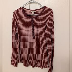 Lucky Brand Women's Striped Henley Shirt
